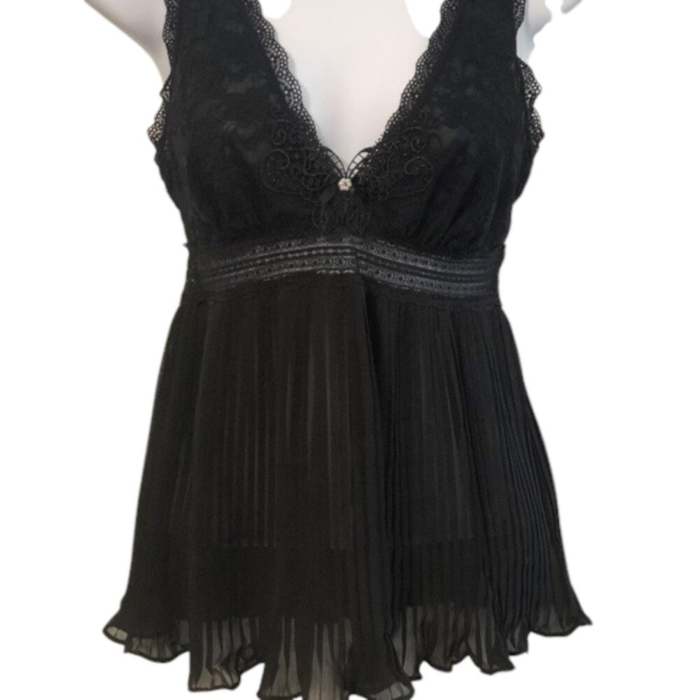IN BLOOM Black Lace Babydoll Camisole Medium